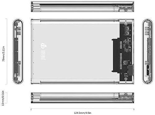 Case Externa Para HD transparente Alta Velocidade e Conexão USB 3.0 Transmissão de 6gbps Sata 3 Supo