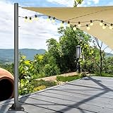 TRAYIU Sun Shade Sail Pole 10ft - Outdoor Sunshade Sail Post Support Awning Canopy 3' Diameter Heavy Duty Metal Pole Kit for Patio Garden Deck Playground Backyard-1 pack