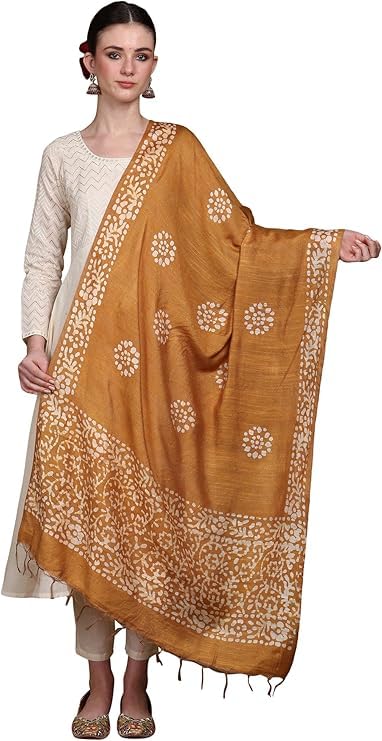 Dupatta femme art soie motif imprimé ethnique étole chunni filles foulard indien traditionnel chic