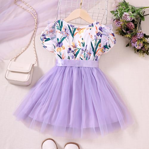 Image of Toddler Girls Tutu Dresses Cute Casual Short Sleeve Dress for Summer Daily Home School Party 2-8T