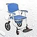 INTSUPERMAI Portable Toilet Chair Aluminum Alloy Toilet Chair Shower Chair Bath Chair Shower Wheelchair Toliet Booster with Removable Bed Pan& Rear Armrest for Inconvenient People
