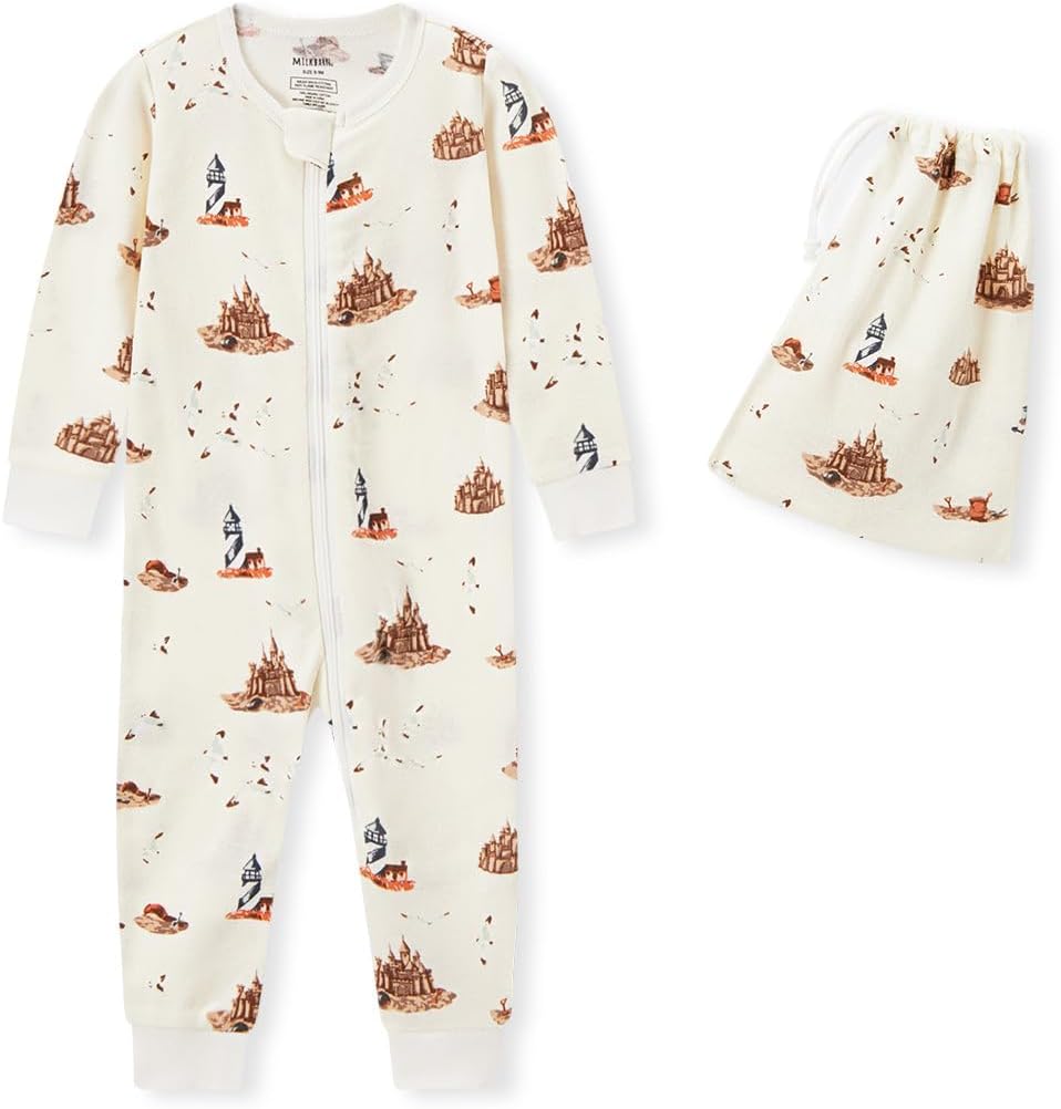 Milkbarn Baby Zipper Pajama - Soft & Gentle Baby Sleepers for Boys & Girls Made of 100% GOTS-Certified Organic Cotton