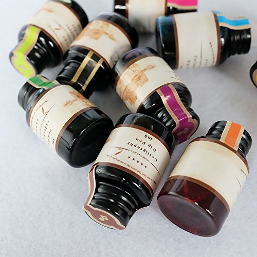 Gc Quill LL-710 Gc Calligraphy Pen Ink, 10 Colors Fountain Dip Pen Ink Set Non-Carbon Drawing Writing Art Craft Calligraphy Inks Bottles thumb #5