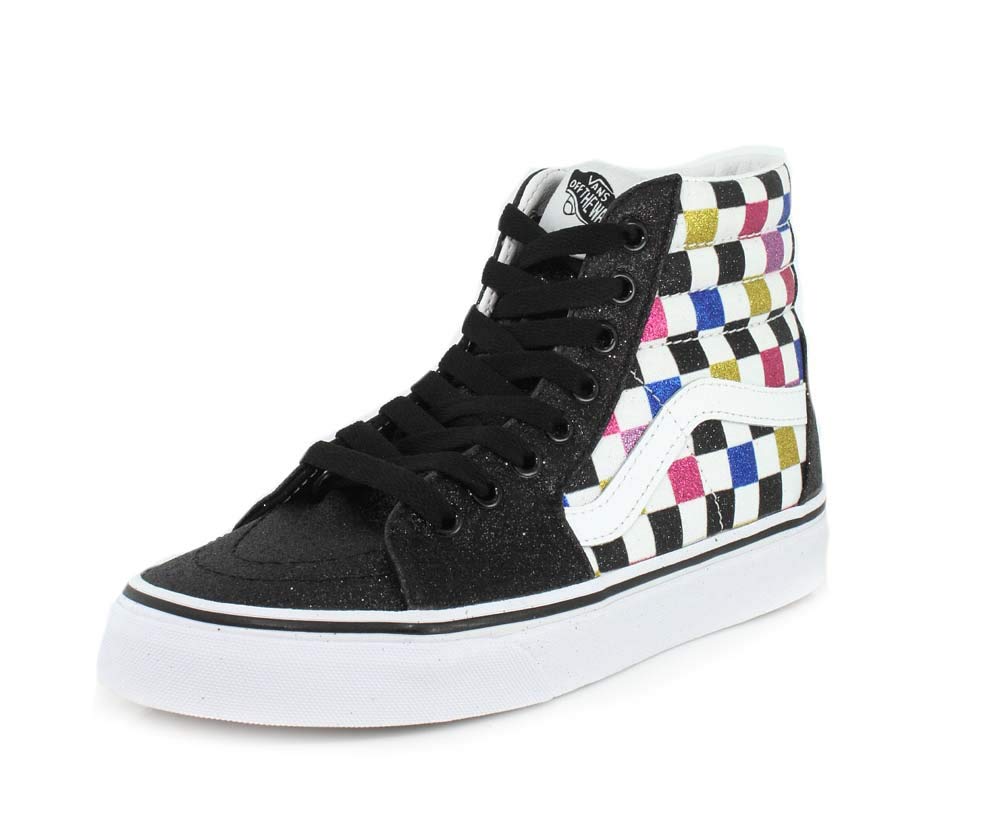 vans sk8 hi glitter checkerboard