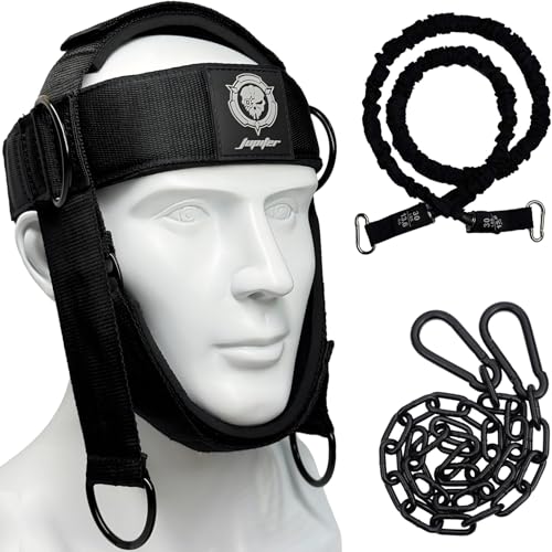 Black Neck Trainer Neck Harness | Adjustable Neck Exerciser with