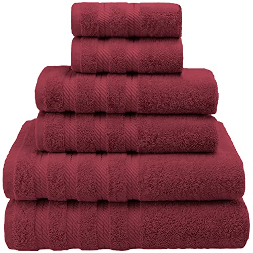 American Soft Linen 100% Carde Cotton 6 Piece Towel Set,
