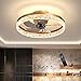 Plafoniera LED con Ventilatore,220-240V,6 Velocità Regolabili e 3 Colori Chiari Regolabili,Timing Intelligente,Ventilatore a soffitto con Telecomando per Soggiorno,Camera da letto,Cucina