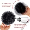 SIQUK 24 Pieces Faux Fur Pom Pom Black Pom Pom Balls with Elastic Loop Fluffy Faux Fox Fur Pom Pom for Hats Beanie Shoes Scarves Gloves Bags Accessories