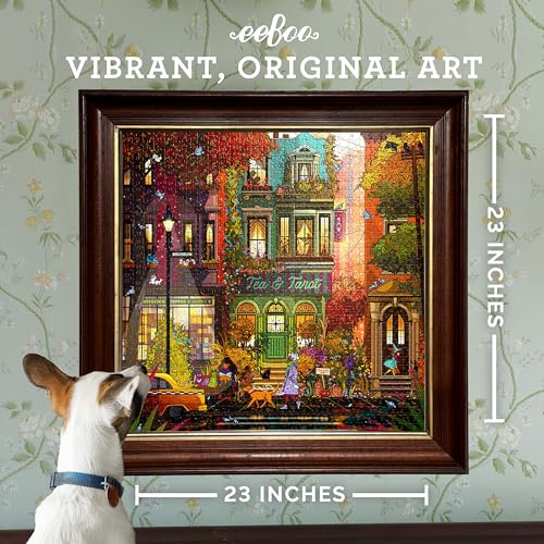 Image of eeBoo 1000 Piece Puzzle - Fall in Brooklyn Jigsaw Puzzle for Adults, Square 23 inch x 23 inch Made with Recycled Board & Vegetable-Based Ink