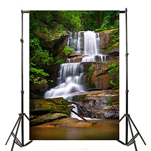Yeele 8x10ft Waterfall Backdrop for Photography National Park Tropical Rain Forest Jungle Background Cascade Stream Nature Landscape Travel Kids Adult Photo Booth Shoot Vinyl Studio Props by Yeele - Used condition - Image 3
