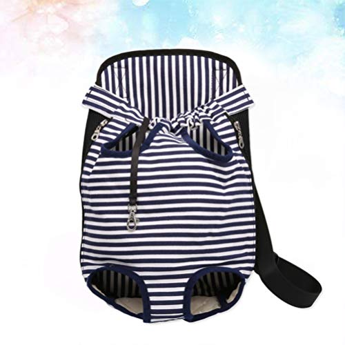 POPETPOP 1 mochila para animais de estimação com listras portáteis de lona macia bolsa de transporte