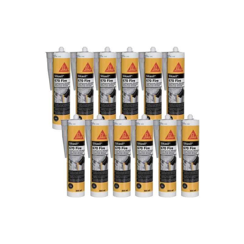SIKA 12 feuerfeste Dichtmasse für Sikasil 670 Fire Fugen, grau, 300 ml