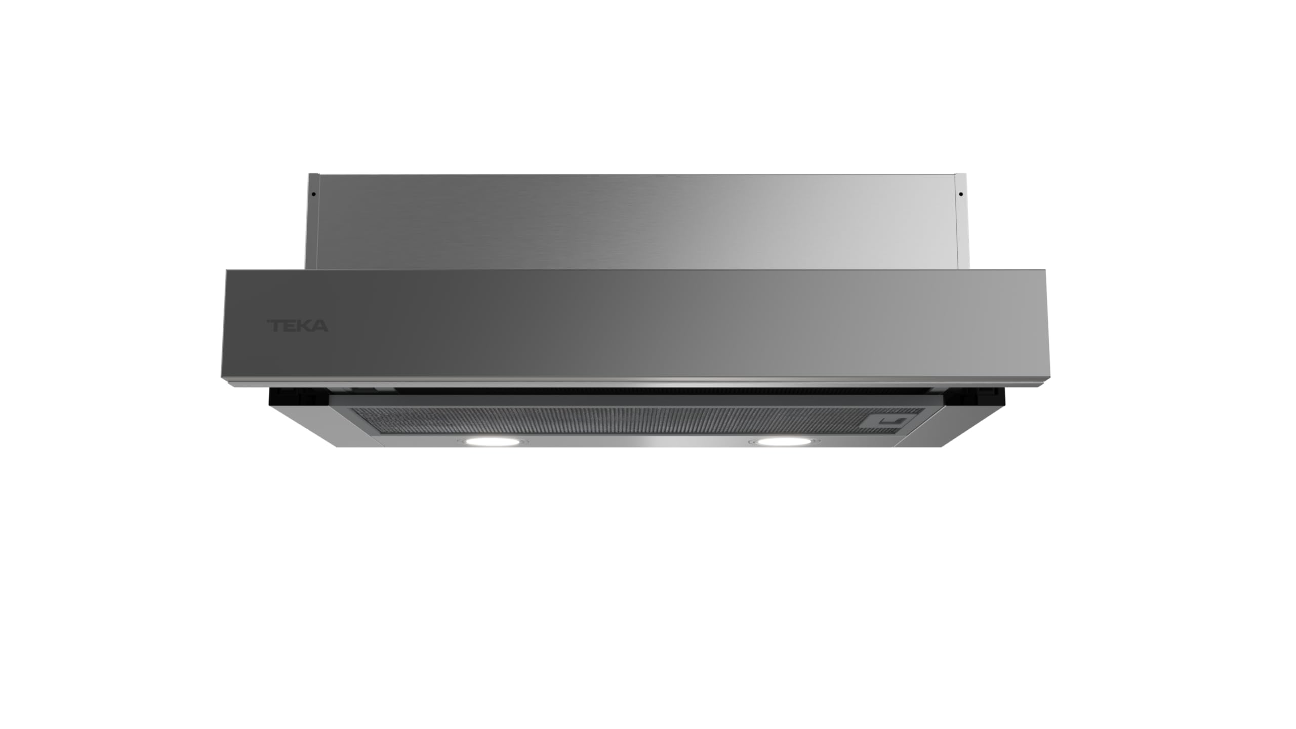 Teka - Campana Extractora Extensible 60 cm con 2 Motores, Frente Extraíble y Sustituible, 2 Velocidades, 2 Lámparas LED, Recirculación Frontal, Acero Inoxidable, PLR 6320