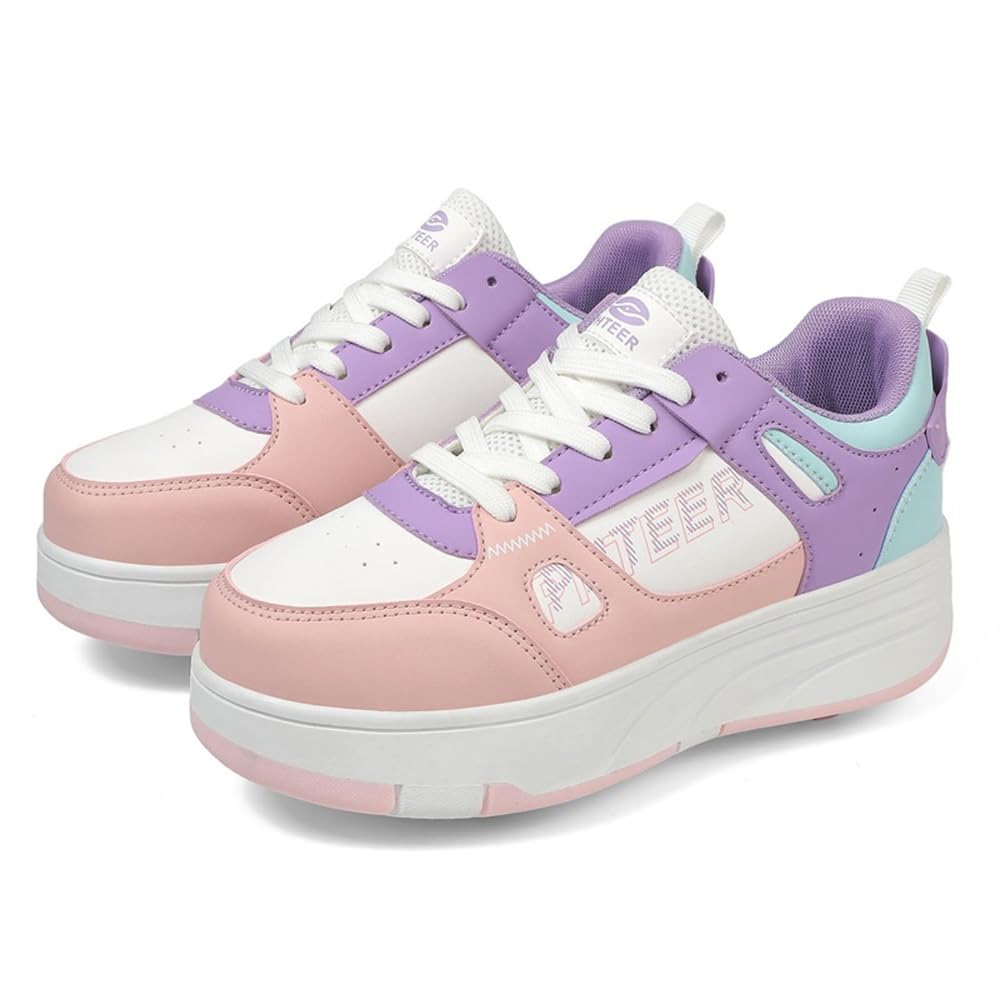 Mateju Schuhe mit Rollen für Kinder - Rosa, 32 EU - Multifunktional, 2-in-1 Skateboardschuhe - Hochzeit, Lässig, Sport