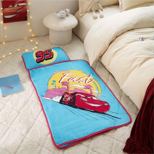 Image of Super Soft Plush Toddler Quilted Nap Mat with Built in Blanket and Pillow