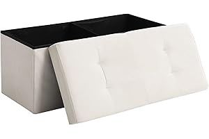 CUYOCA Velvet Cream Bench for End of Bed