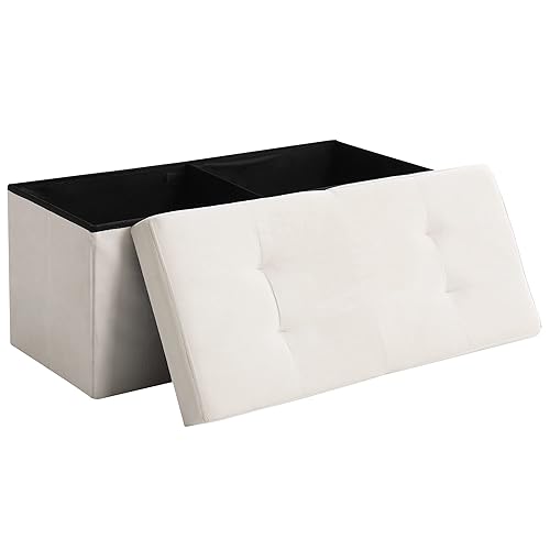 CUYOCA Storage Ottoman Bench Foldable Seat Footrest Shoe Bench End