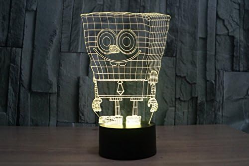 New arrival cute Spongebob Patrick Star 3D Bulbing Light ton LED lamp 7 Colors Change Kids Room Art Sculpture Lights Produces Unique Lighting Effects and 3d Visualization--SpongeBob