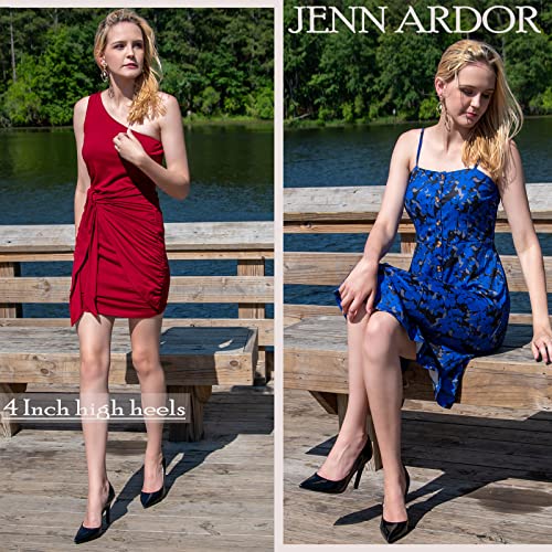 Jenn Ardor Stiletto High Heel Shoes For Women: Pointed, Closed Toe Classic Slip On Dress Pumps-Black 8 B(M) Us #TOP6