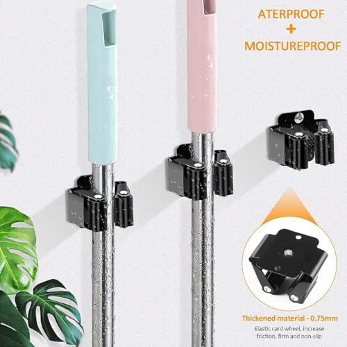 Royouzi 12 Stück Gerätehalter, Besenhalterung Wand, Besenhalter Wand, Wandhalterung, Gerätehalter Hakenleiste zur Aufhängung der Gartengeräte und Besen für Wischmopp, Besen, Schaufel, Werkzeuge