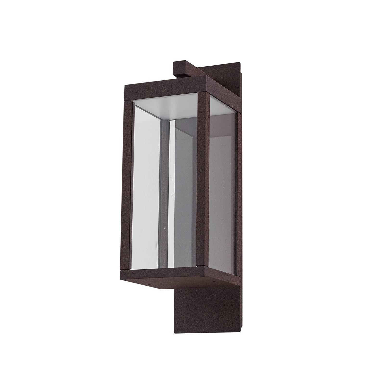 Lucande LED Outdoor Wall Light Ferdinand (Modern) in Brown Made of Aluminium (1 Light Source,) from wall lamp for Exterior/Interior Walls, House Terrace und Balcony