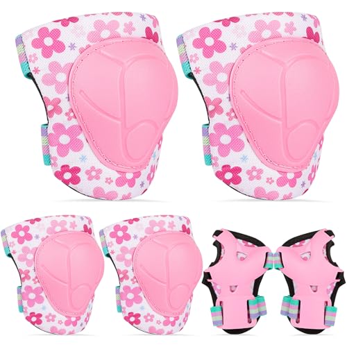 MHJY Protecciones Patines Niña 7 Piezas Rodilleras y Coderas Niño Unicornio con Hebilla Ajustable en Patinaje Línea, Skate, Scooter, Skateboard, Bicicleta 3-8 Años
