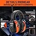 PROHEAR 033 2.0 Upgraded Bluetooth Hearing Protection AM FM Radio Headphones - 31SNR Noise Reduction Ear Muffs with Long-Lasting Stable Rechargeable Battery - 50 Hrs for Mowing Snowblowing - Orange