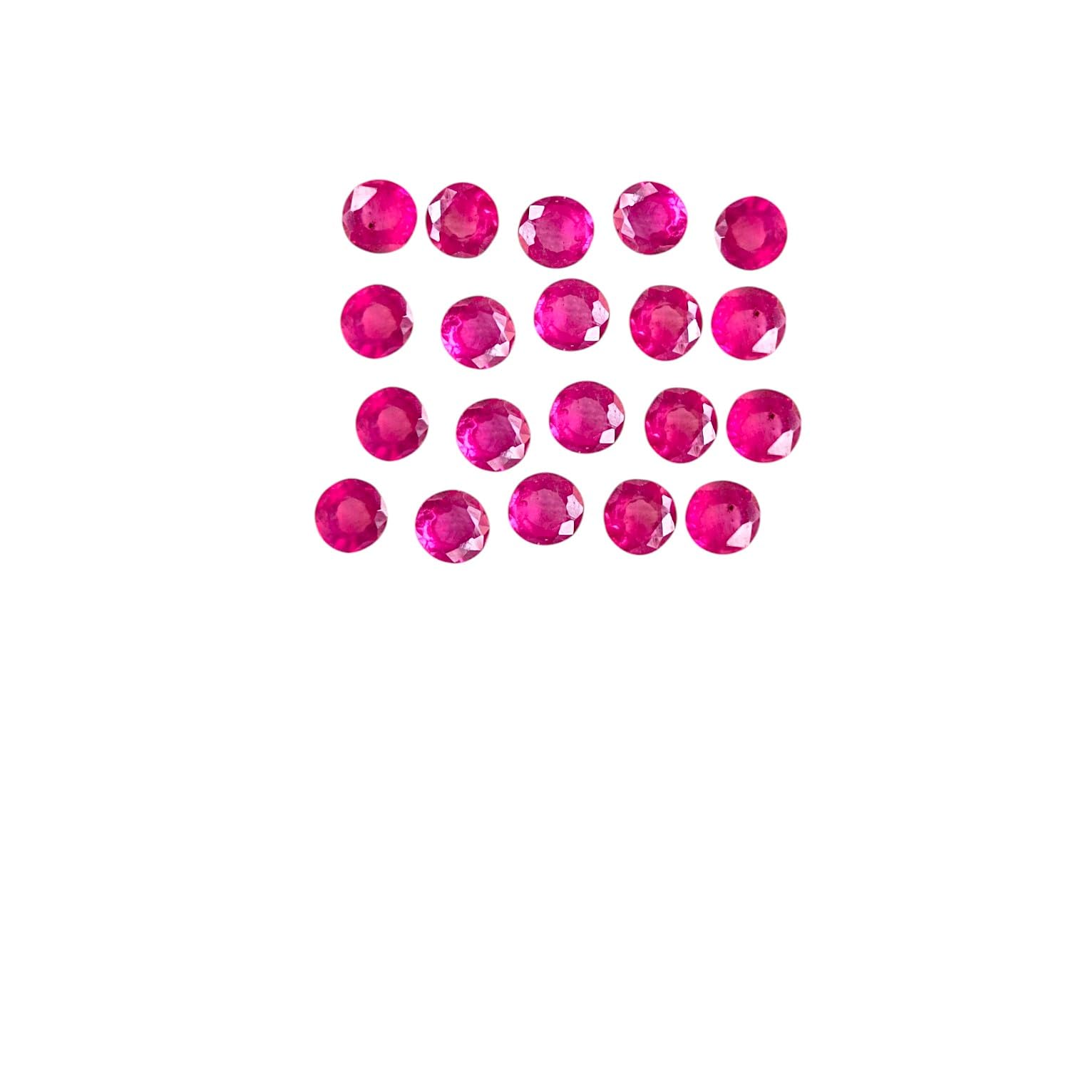 Rubí rosa de 3 x 3 mm de corte redondo, piedra preciosa suelta de alta calidad, piedra natal de julio, ideal para la fabricación de joyas, 5 piezas