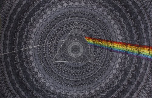 Sunshine Joy 3D Pink Floyd Mini Tapestry The Dark Side of the Moon Black Shadows Wall Art 30x45 Inches
