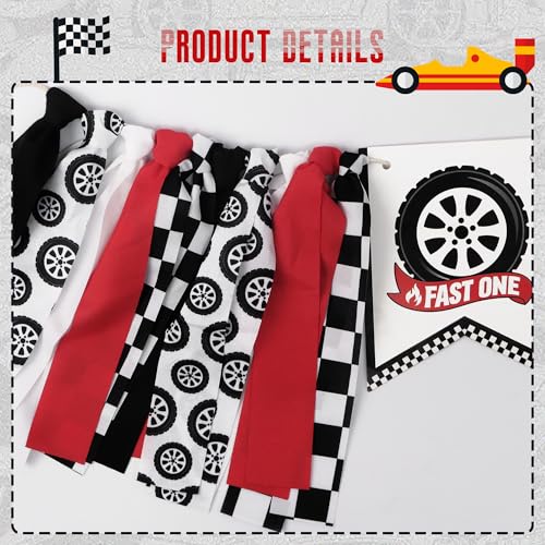 Fast One Highchair Birthday Banner, Race Car Banner for High Chair by Bsenhe - Used condition - Image 4