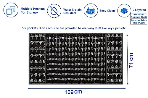 Image of Stylista Refridgerator top Cover Suitable for Samsung RR23C2E35NK /HL, 215 Liter Fridge, Dimension (WXD) 71x109 CM, Floral Pattern Black White