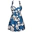 Dark Prussian Blue Floral