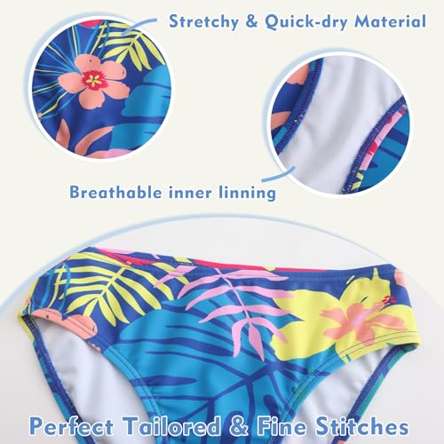 Image of Girls Two Piece Bikini Swimsuits Hawaiian Floral Bathing Suit for Kids Summer Beach Swimwear Set 3-16 Years