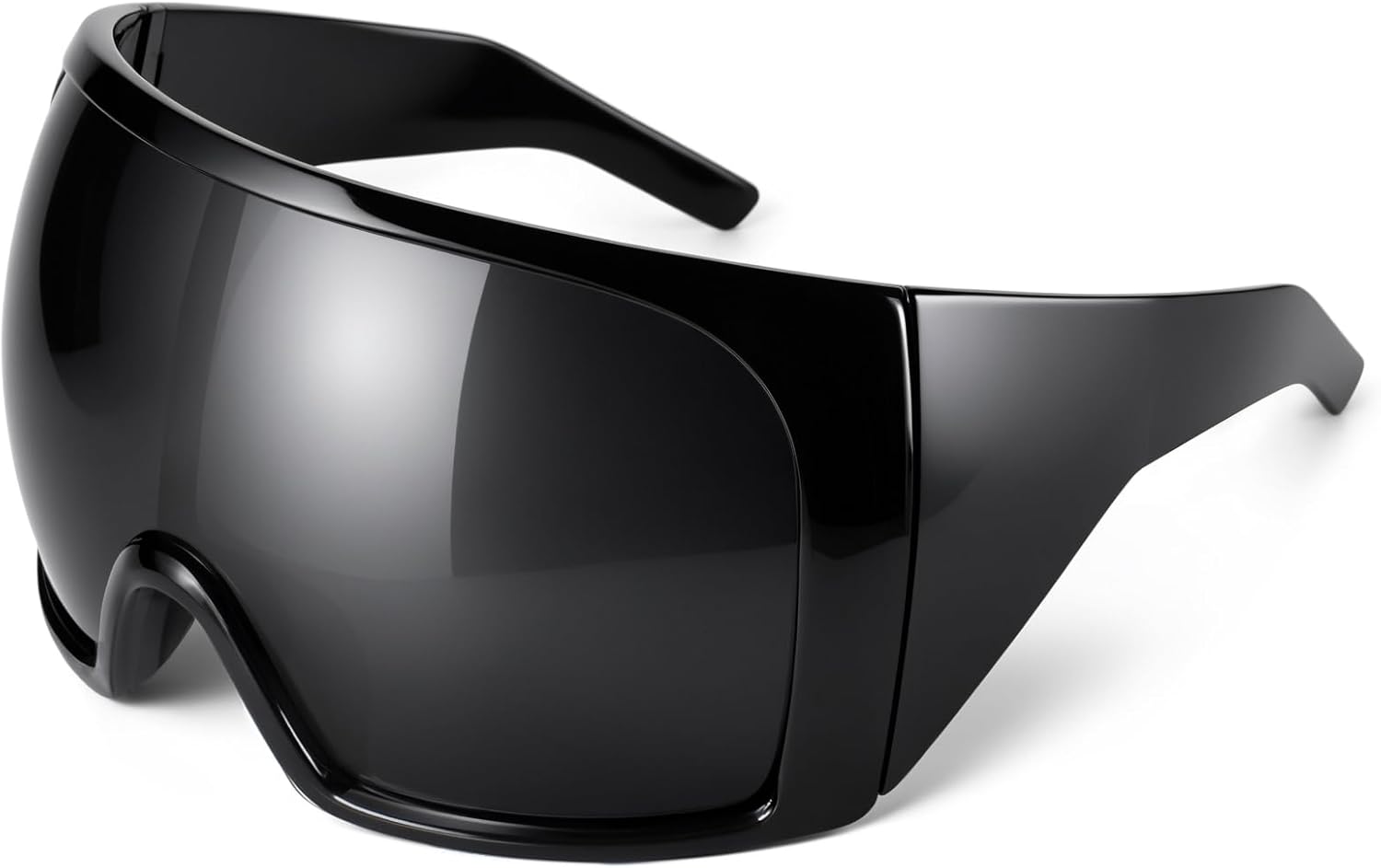 Oversized Wrap Around Sunglasses for Women Men,Futuristic Rave Curved Lens Shades,Fashion Trendy Shield Sun Glasses60