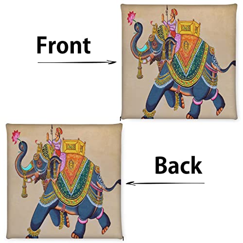 Chair Pads Retro Ethnic Rainbow Elephant Chair Cushions Durable Fabric Chair Pillow, Comfort Softness Seat Cushion For Dining/Office Chair, Thicken Chair Padding For Refurbishment 16X16 In #TOP5