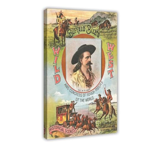 Affiche Buffalo Bill Cody poster style vintage pour saloon et bar retro