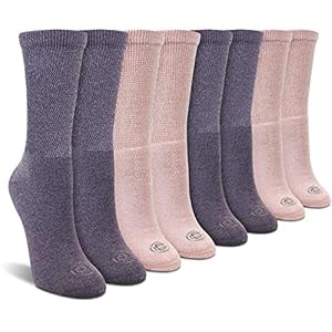 Doctor’s Choice Women’s Diabetic Ankle & Crew Socks, Non-Binding, Circulatory, Cushion, 4 Pack, Shoe Size 6-10 Sock Size…