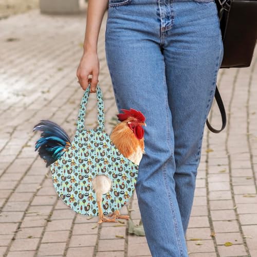 BOXOB Bolsa Porta Galinhas, 63x37,5cm Impermeável Bolsa de Mão com Alça Canguru para Galinhas Suprim