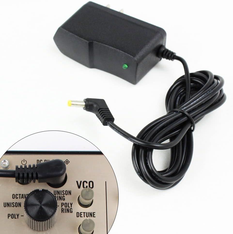 Power Supply Adapter for Korg Volca - 6 Foot Cable, Right Angle Tip, 9v DC - Fits Bass, Beats, FM, Keys, Kick, Mix, Sample & More