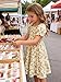 Toddler Girl Dress Short Sleeve Kids Floral Smocked Square Neck Beach Sundress | Summer Fashion Dresses (Brown Floral, 2-3T)