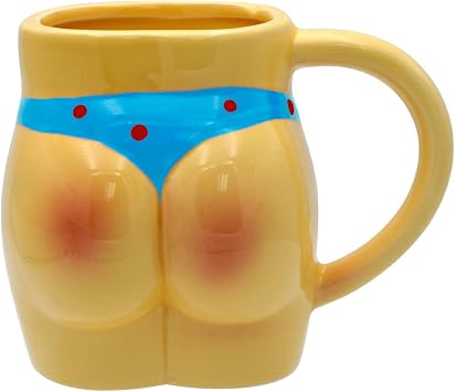 Mug Sexy Booty Novelty Mug 12 oz Ceramic beverage cup funny mug bachelor party- Unique Bachelor/Bachelorette Party Gift - Perfect for Wedding Shower 12 oz