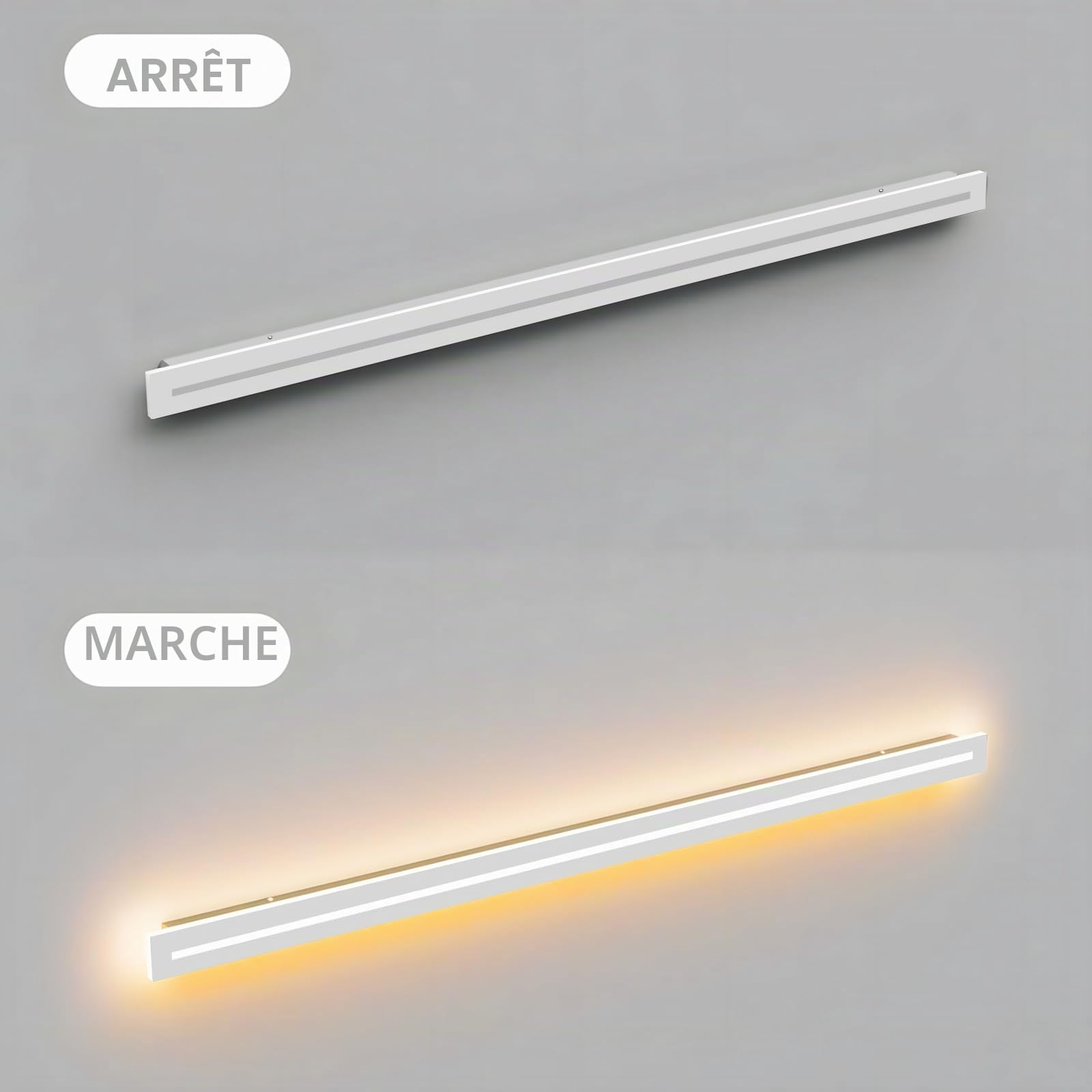Applique Murale Intérieure,30W Lampe Murale Dimmable Blance 120CM