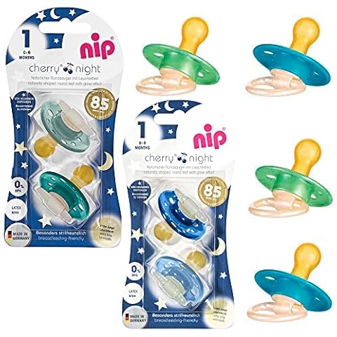 NIP Cherry Rundsauger Schnuller 8 Stück Boy Set // Gr.1 // 0-6 Monate // Blau & Türkis + Grün & Hellblau Cover