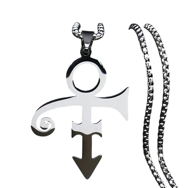 Générique Pendentif Commémoratif Love Symbol En Acier Inoxydable Artist Prince Collier Bijoux (metal)