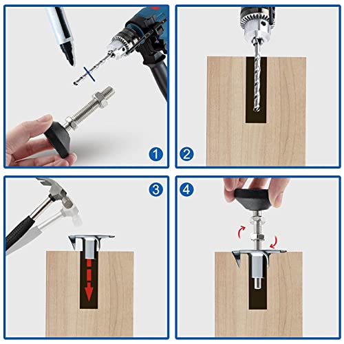 Patas regulables M6 para niveladores de muebles y estantes con base de goma D40 8