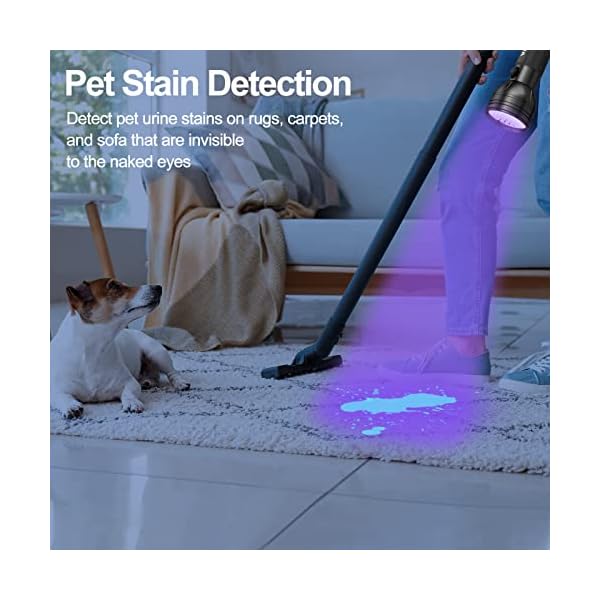 Vansky uv flashlight black light, 51 led blacklight pet urine detector for dog/cat urine, dry stains, bed bug, resin curing, scorpions finder - image 3