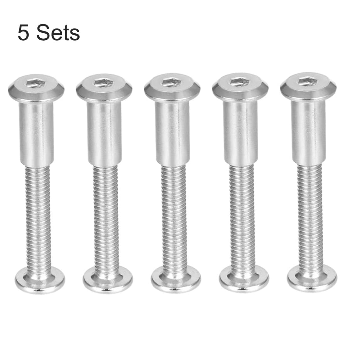 TA-VIGOR 5 Sets Furniture Connecting Screws Bolts, M6 x 50mm Binding Screws Posts Belt Buckle Binding Bolts - Image 4