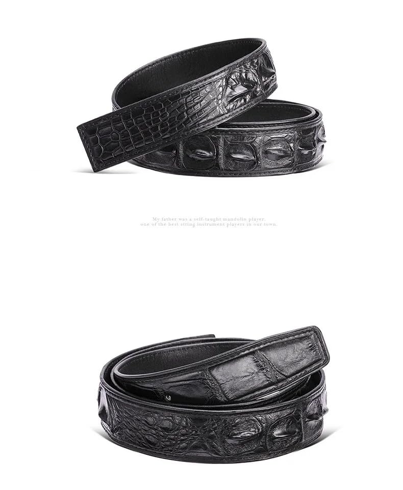 Generic Authentic Exotic Crocodile Skin Men's Waist Strap without Buckle Genuine Real Alligator Leather Male White Belts2
