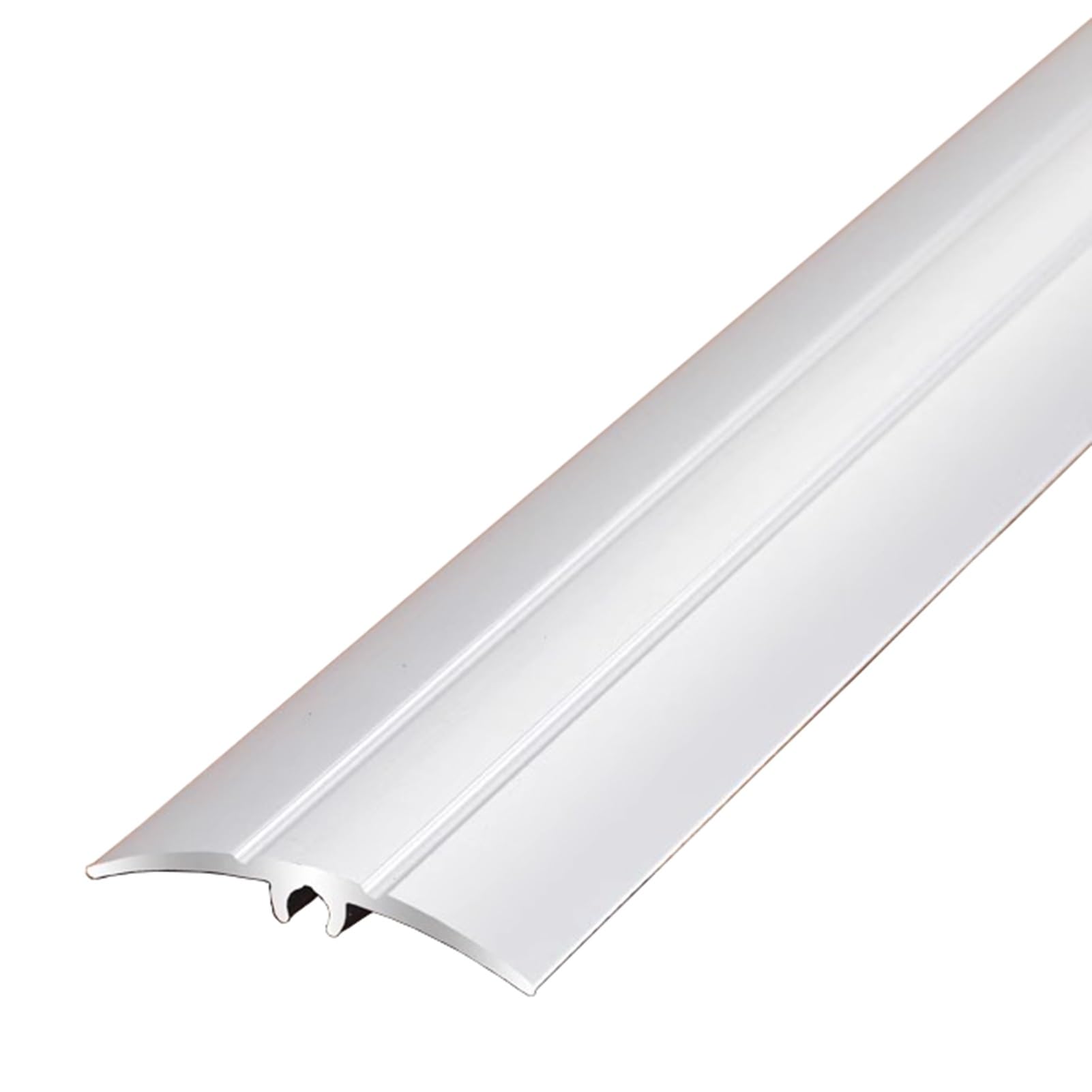 laminowana listwa podłogowa Matowe Metalowe Listwy Przejściowe do Podłóg, 4-centymetrowe Dekoracyjne Listwy Dekoracyjne do Podłóg Winylowych z Desek Drewnianych, Odporna na Zużycie Listwa Progowa(Silv