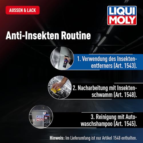 LIQUI MOLY Insektenschwamm Auto, Art.Nr. 1548 I 1x Fliegenschwamm Auto zur kratzerfreien Entfernung von Insekten & Schmutz I Für Glas, Lack und Kunststoff I Anti Insekten Schwamm, gründlich & schonend